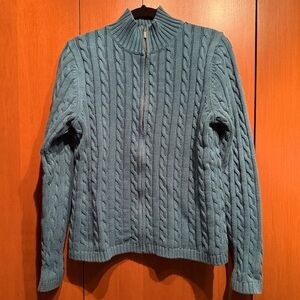 Women’s LL Bean Cable Knit Zip-Up Sweater
